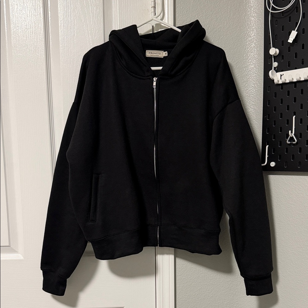 Trinity Drop Shoulder Zip Up Hoodie